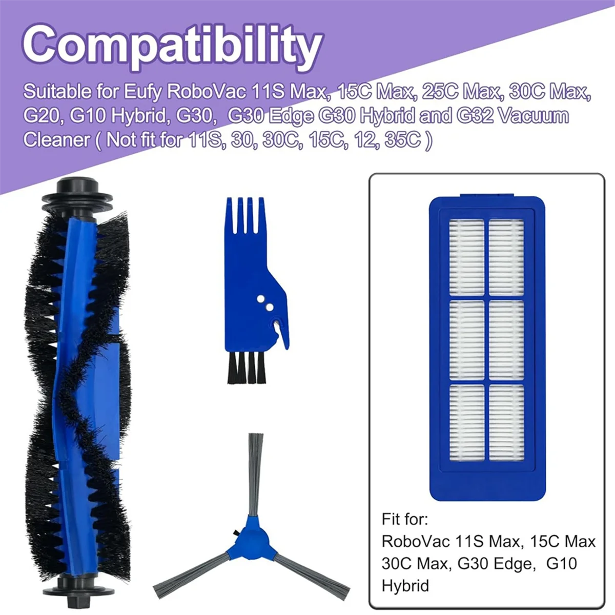 Części zamienne do filtrów szczotkowych robota odkurzającego 11S Max, 15C Max, 30C Max, 39C Max, G10 G20 G30 G32