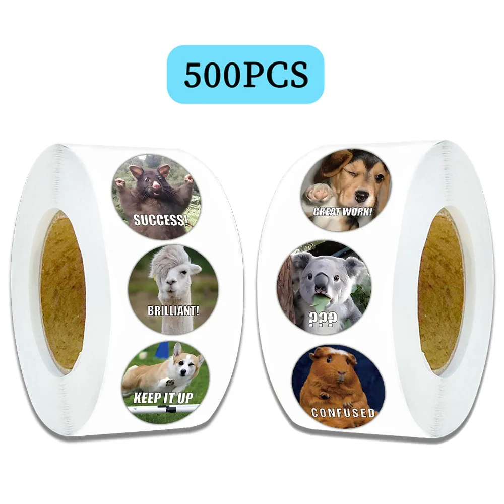 500PCS Animal Expression Funny Stickers Realistic Polka Dot Desktop Stationery Storage Box Phone Case Decorative Stickers