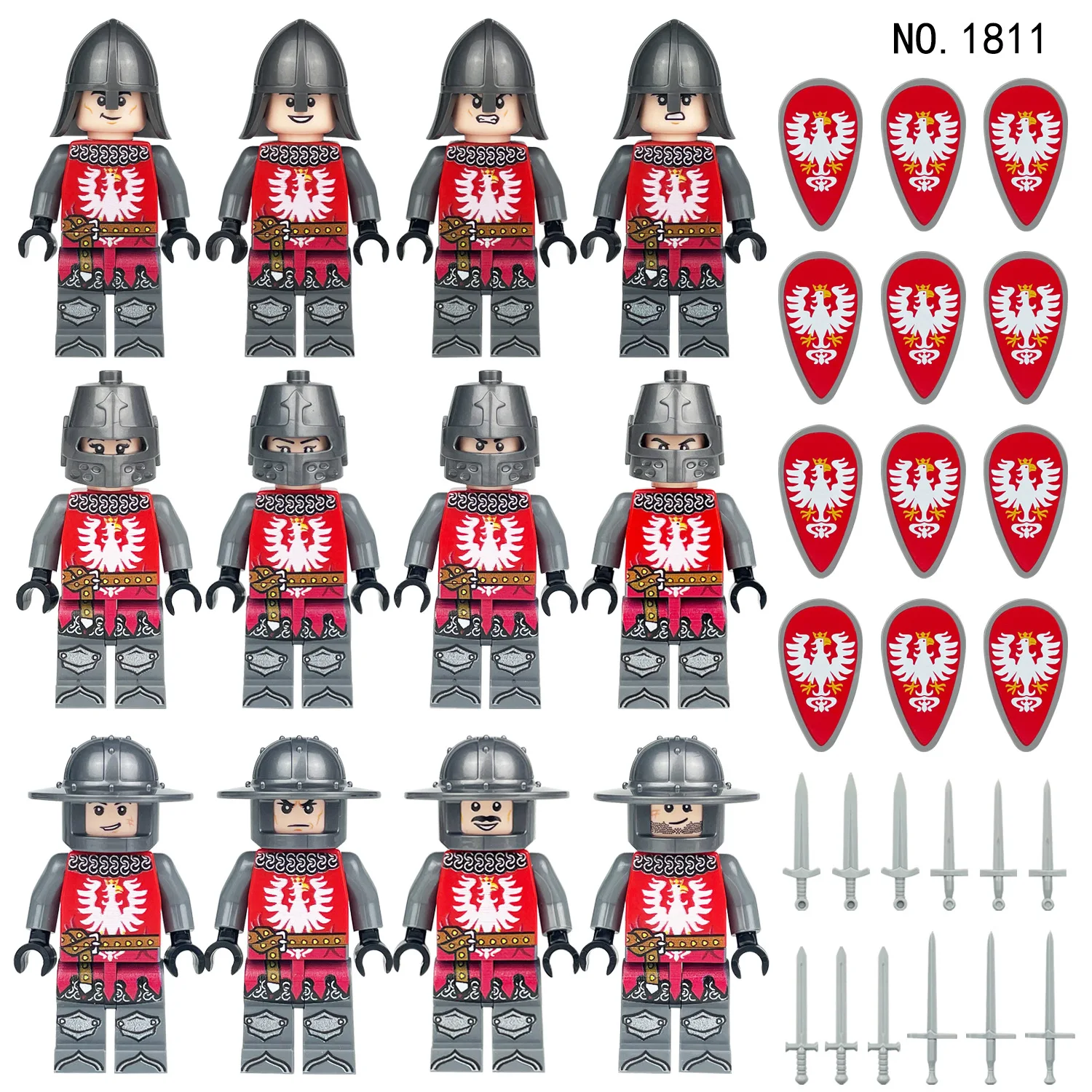 280 verschiedene mittelalterliche Ritter, römische Legion, Mini-Figuren-Bausteine, Lernspielzeug für Kinder, kleine Geschenke