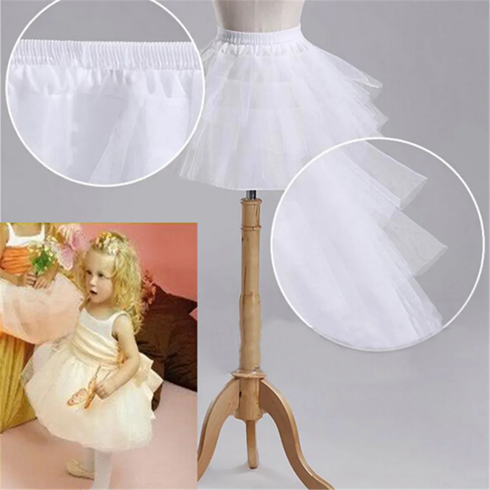 Flower Girls Anágua Underskirt Cosplay Festa Vestido Curto Jupon Enfant Fille Lolita Ballet Tutu Saia Enaguas Sottogonna Mini