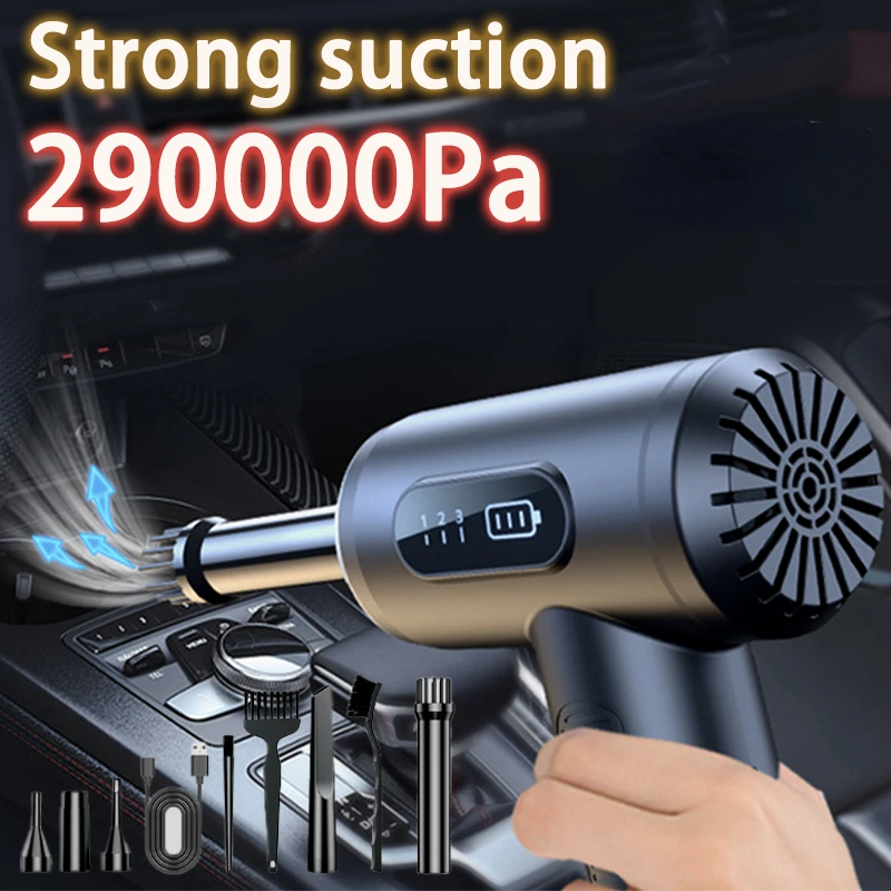 290000Pa Car Vacuum Cleaner Wireless Vacuum Cleaner Handheld Vacuum Pump Cordless Robot for Car Home Appliance Strong Suction