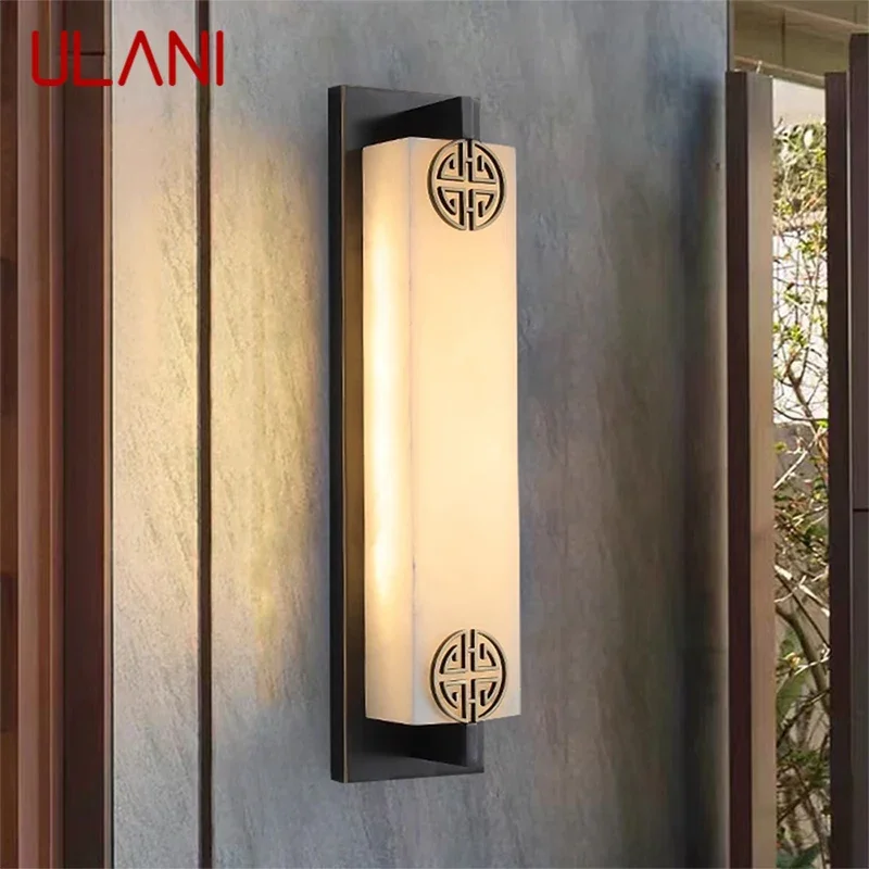 ULANI Contemporary LED Brass Marble Outdoor Wall Lamps Electric Waterproof Balcony Hallway Courtyard Villa Gate Hotel