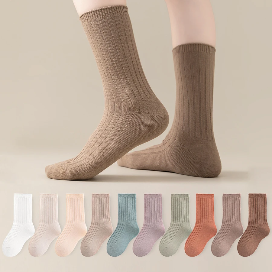 

Spring Autumn Cotton Newborn Baby Girls White Socks Cute Stripes Solid Color Leg Warmer Stockings for Child Kids Boy Accessories