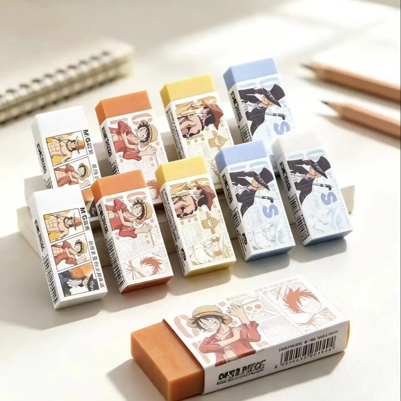 Gomme à effacer One Piece Thème Esthétique 4B, légère, design Macaron Pastel, faible résidu pour usage quotidien et études
