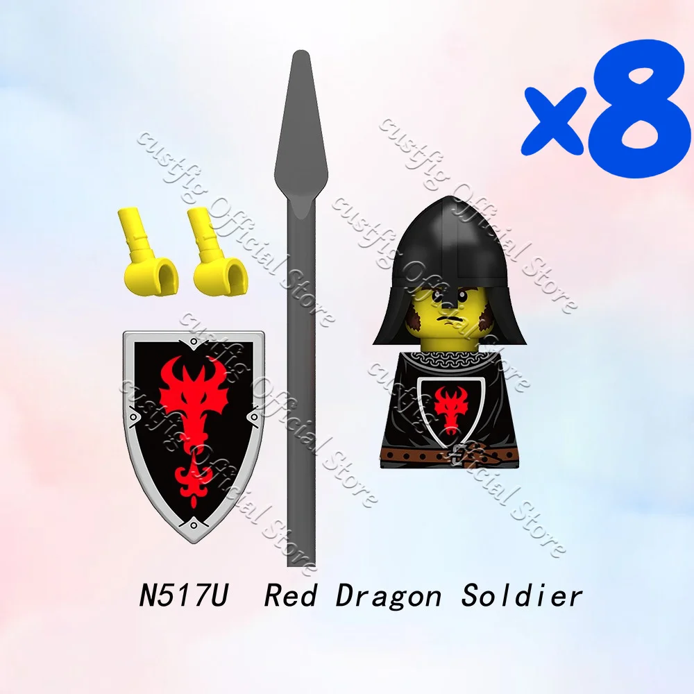 MOC Mittelalterliche Militärische Griechische Spartanische Krieger-Soldatenfigur Baustein Armeekastell König Ritter Schild DIY Bausteine Jungen Spielzeug Geschenk