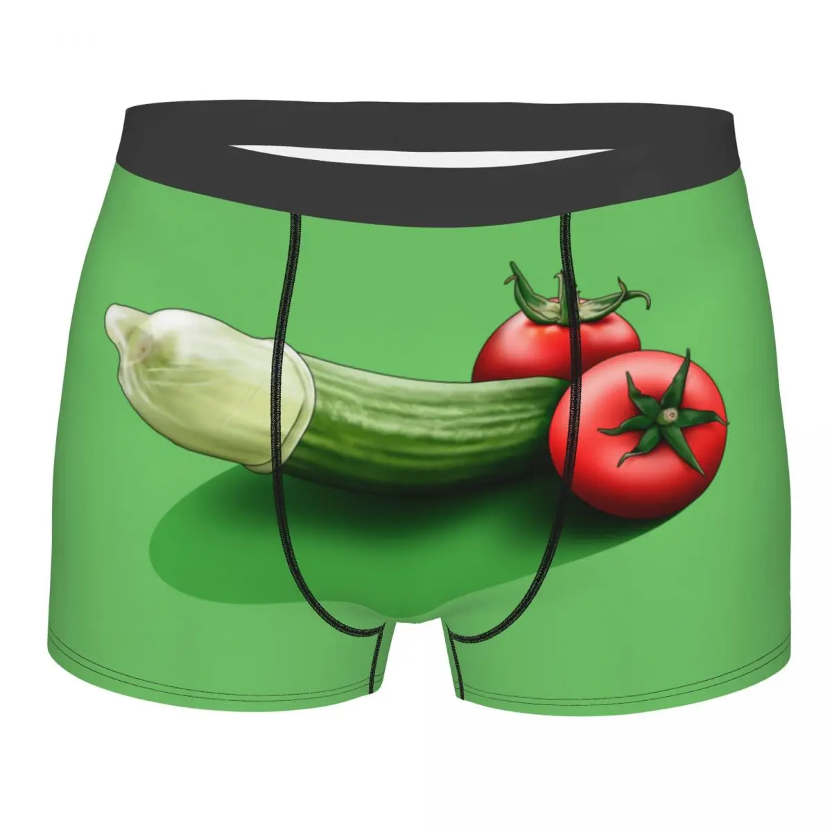 Food Porno Cucumber Funny Design Underwear Men Sexy Printed Custom Boxer Shorts Panties Briefs Soft Underpants