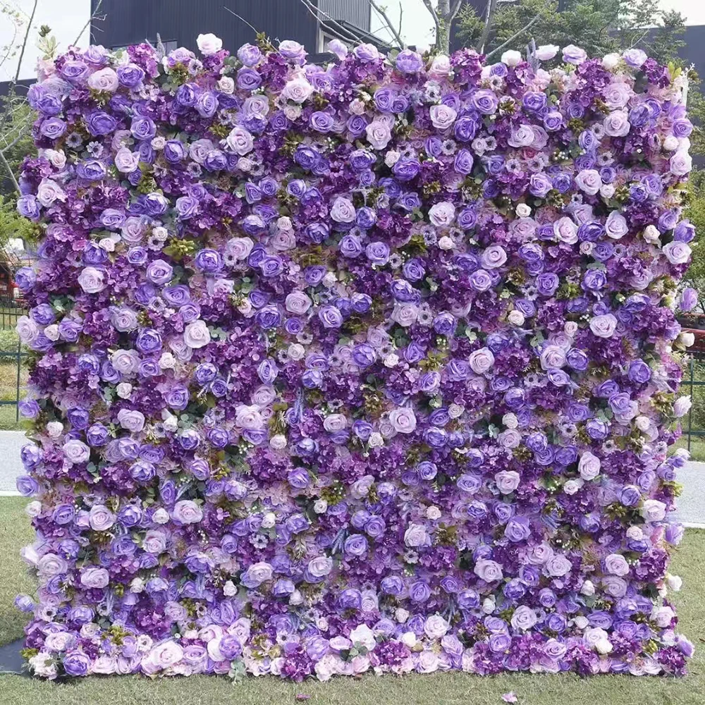 Wedding Decor Romantic Style 3d 8ft x 8ft Artificial Panel Flower Walls Backdrop Roll up Flower Wall Backdrop