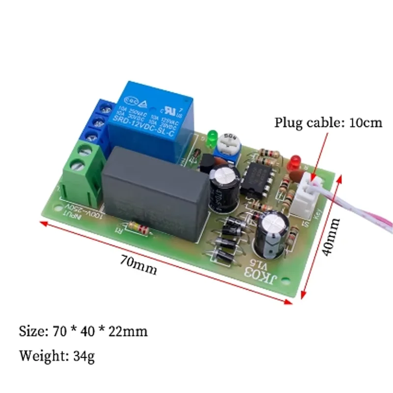 Power-on Delay Relay Board, 5 S Módulo sincronismo, adequado para Staair Light, corredor, interruptor corredor, NE555, 220V