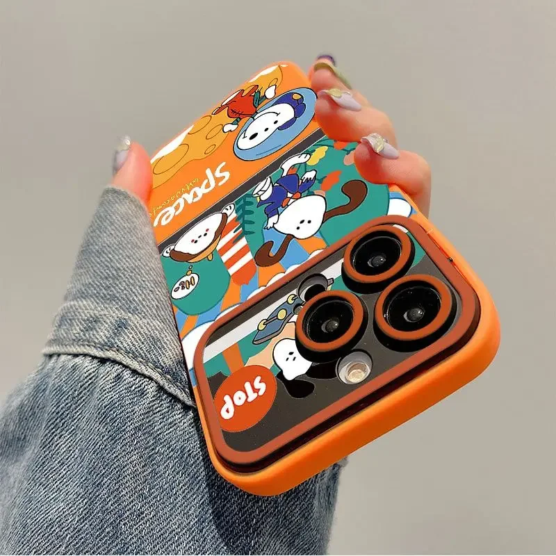 Casing silikon kartun Snoopy, sarung HP lembut tahan guncangan untuk Iphone 14 13 Pro Max 12 11 Xs X Xr 7 8 Plus Se