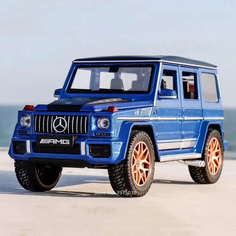 

1:18 Benz AMG G63 SUV-автомобиль, игрушечный сплав, литая под давлением миниатюрная модель дверей, открытый звук, свет, откат, внедорожники, подарки для детей