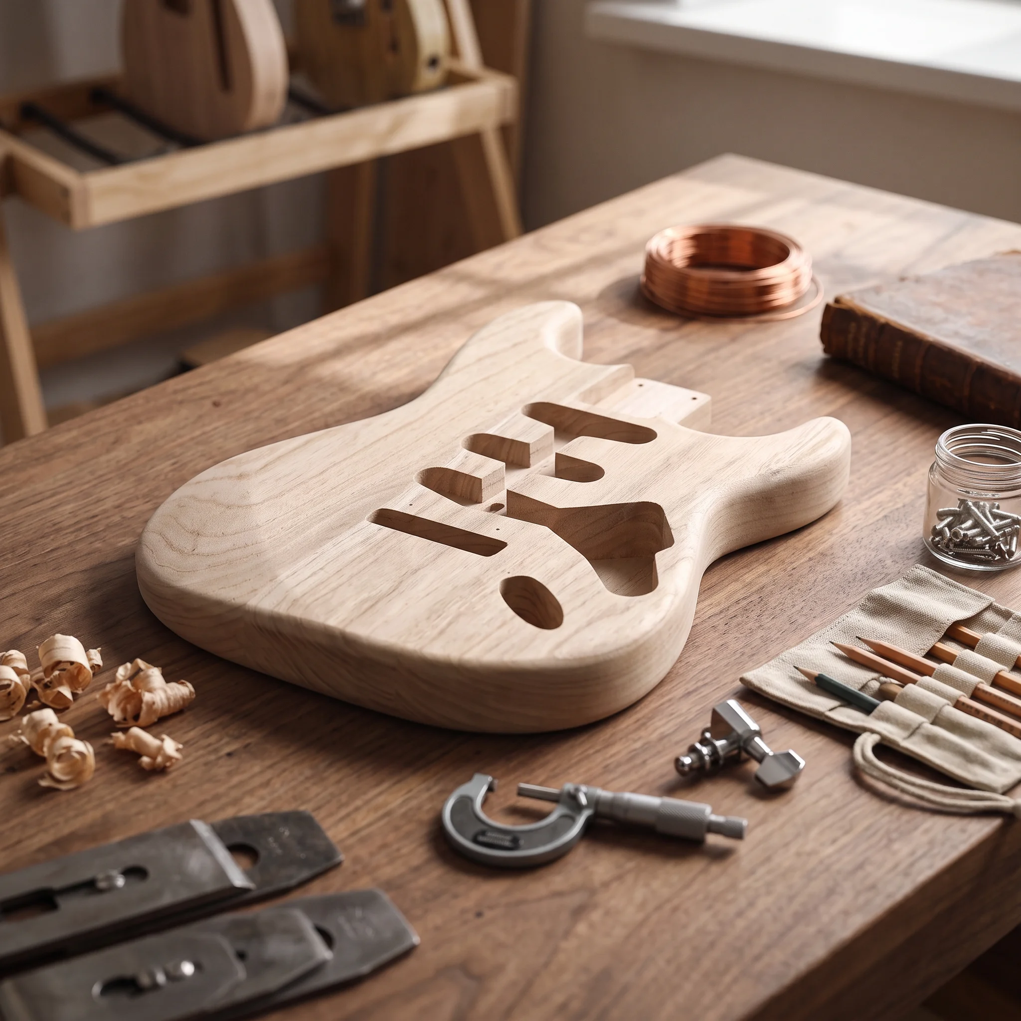 Unfinished Guitar Body DIY S and T Guitar Body Part Routed Lightweight for Luthier