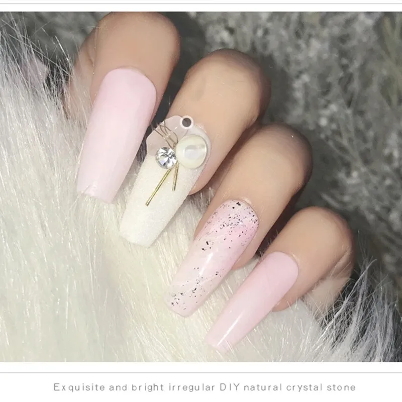 12Box japoński styl Manicure biżuteria naturalna truskawka kamień nieregularny Diy ozdoba do paznokci kryształowe akcesoria kamienne