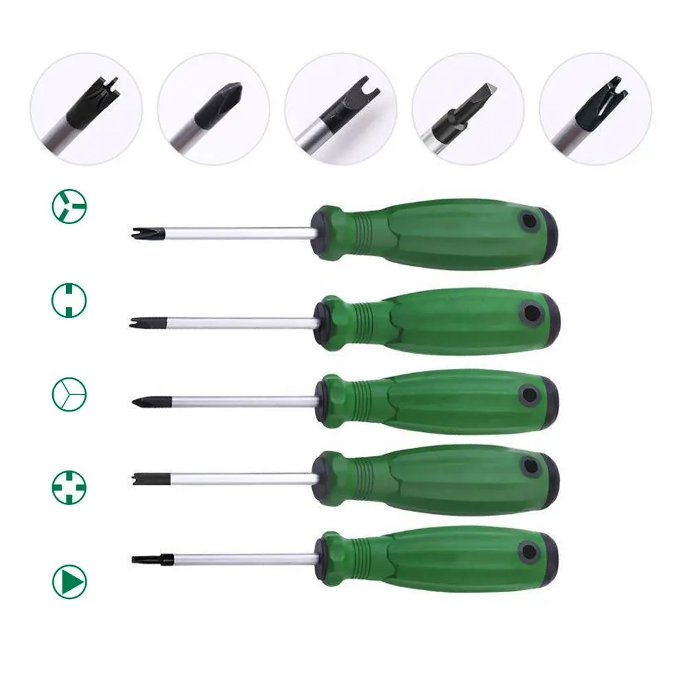 5Pcs Special-Shaped Screwdriver Set U-Shaped Y-Type Triangle Inner Cross Three-Point Bit Tools for Home Repair And Maintenance