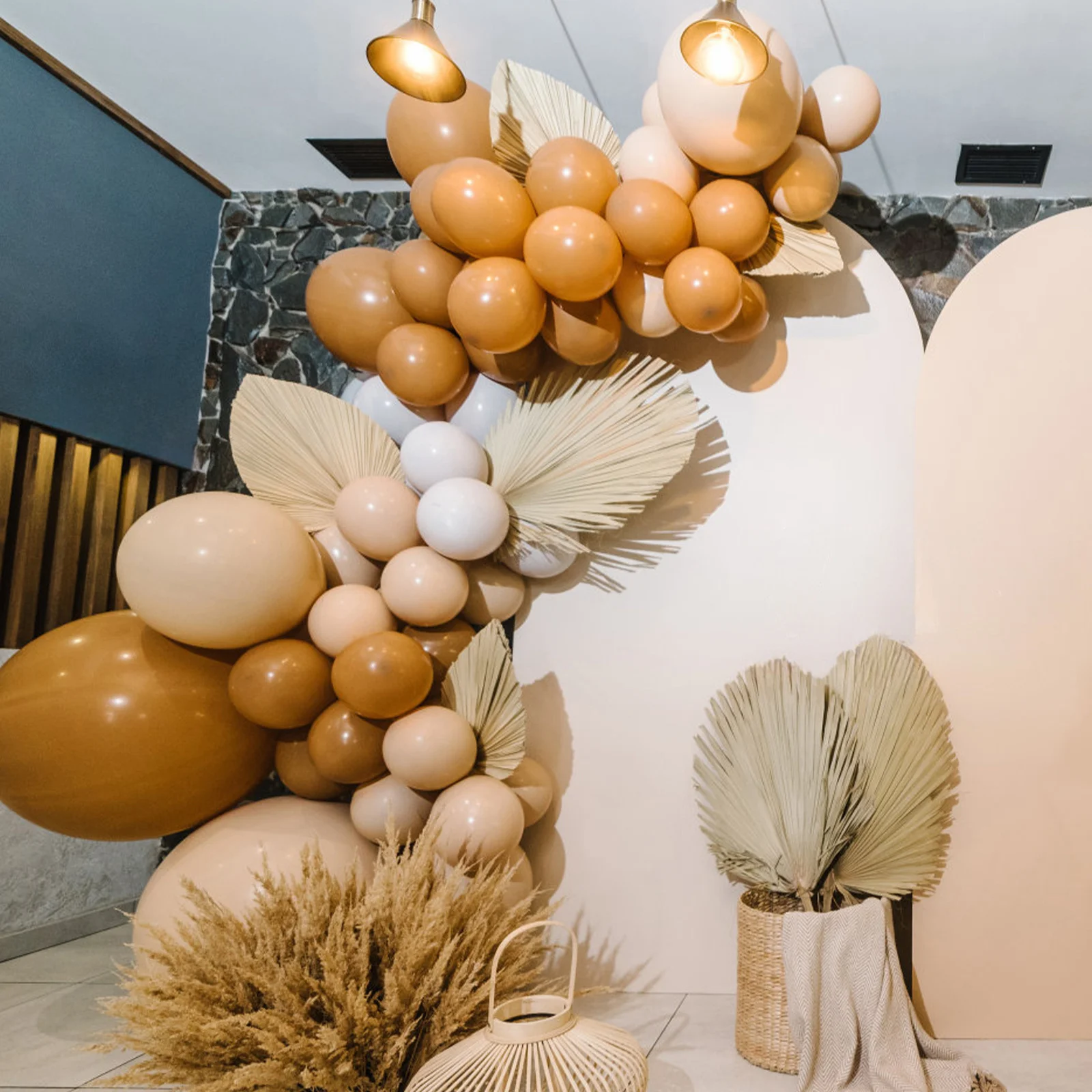 

1Set Balloon Chain Kit Large Latex Balloons Neutral Tones Party Decoration Birthday Bridal Shower Garland Supplies