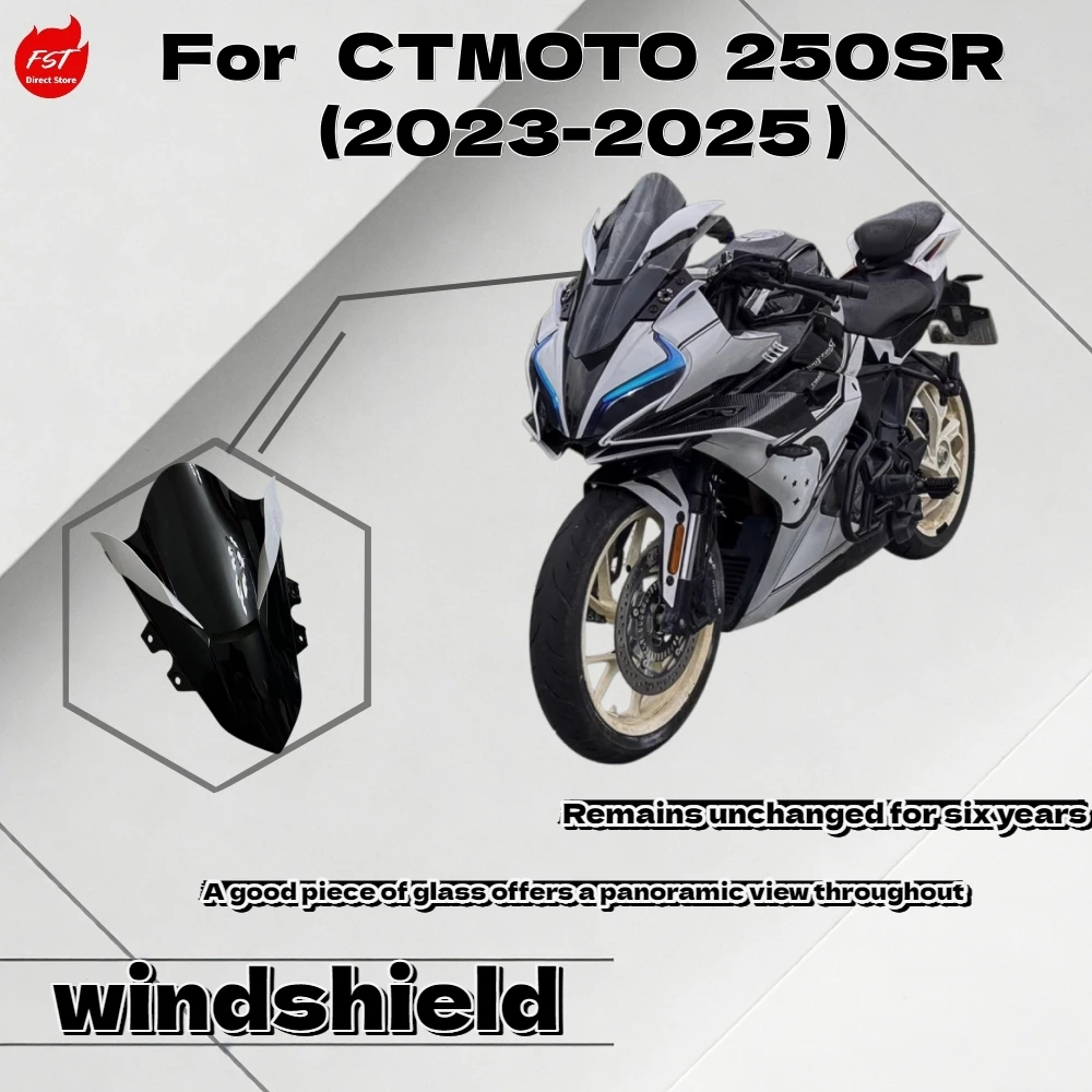 

For C TMOTO 250SR MY23-25 Racing Windshield Tall Extended with Winglet Deflector Modified Parts