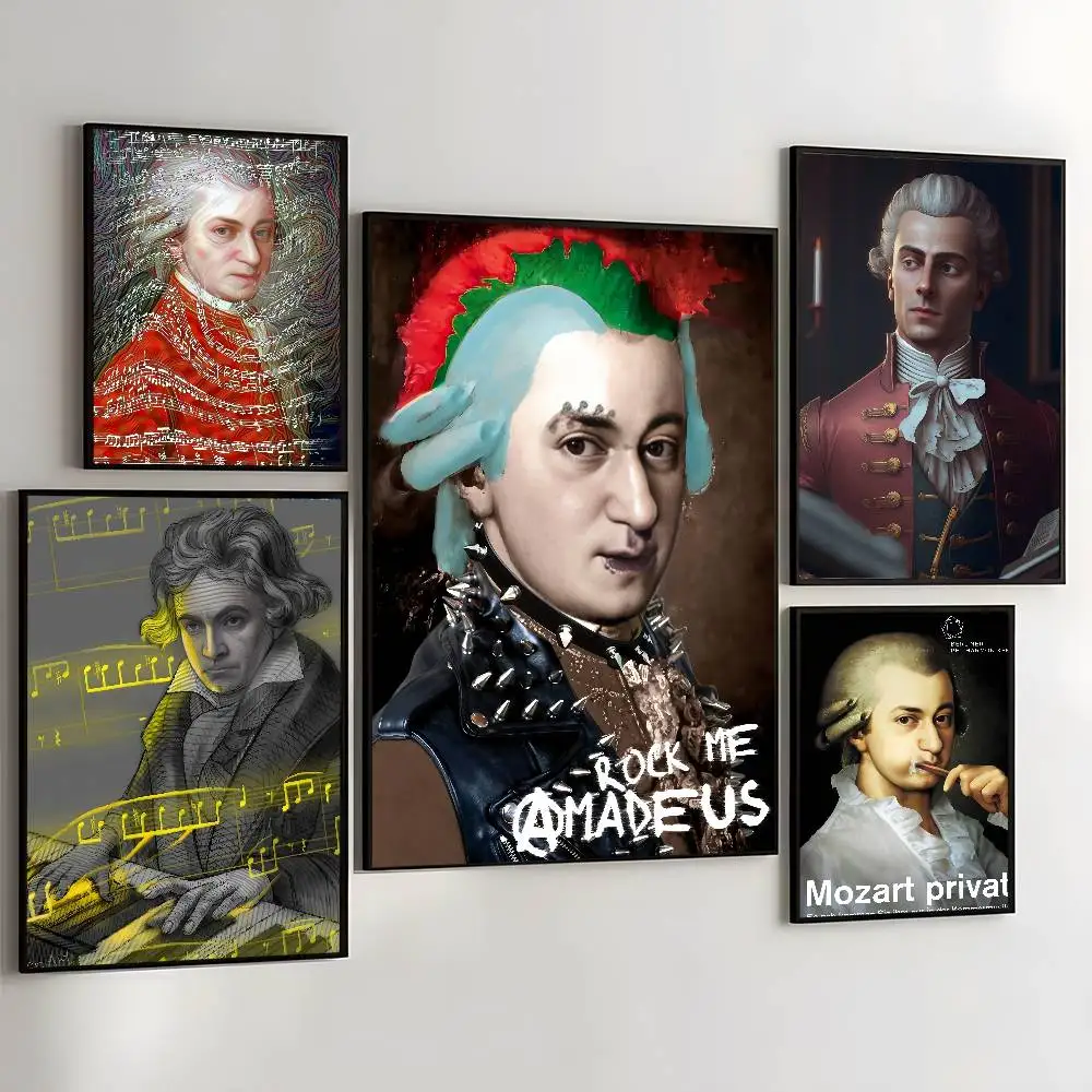 ملصق فني من Wolfgang Amadeus Mozart مع مطبوعات لتزيين غرفة النوم وغرفة المعيشة في المنزل #3