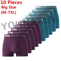 YOUNAXIN 10 Pieces/Lot Big Size Men's Sexy Underwear Large Boxers Briefs Panties Homme Knickers Boy Underpants M to 7XL