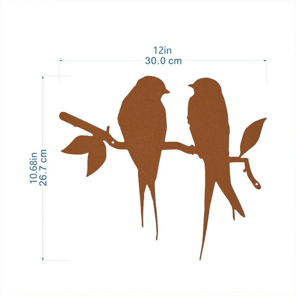 CIFBUY Bird On Branch Iron Wall Art, Metal Hanging Signage Plaque Sculpture, Home Dorm Restaurant Bedroom Decor Ornament
