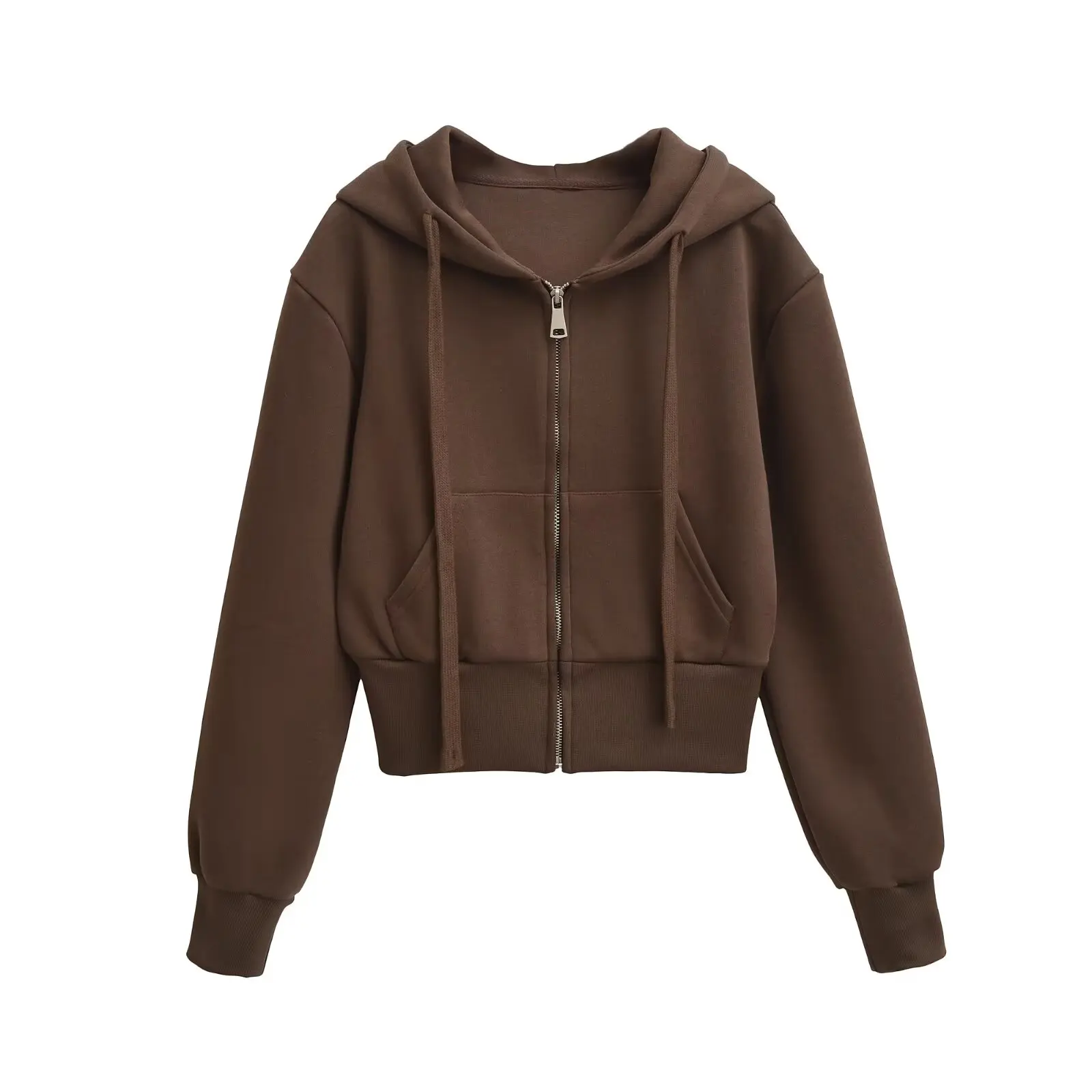 سترة بغطاء للرأس من American Sle Retro ort Jaet للسيدات للخريف مقاس صغير طويل Sve كاجوال فضفاض مفتوح من القطن والبوليستر #4