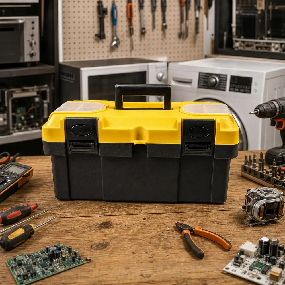 Heavy‑Duty Hardware Tool Box Multifunctional Large Capacity Storage Case Plastic Thick Toolbox Combination Suitcase For Home