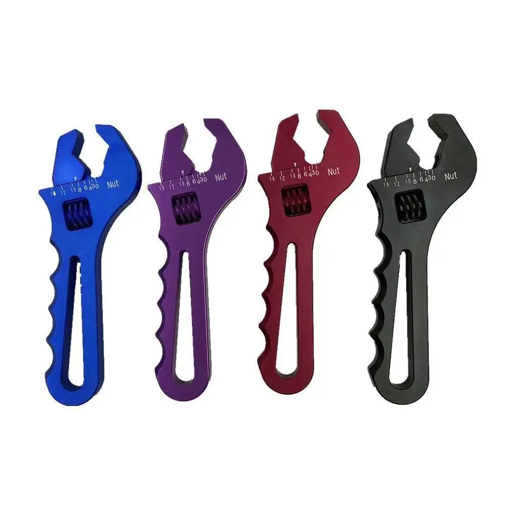 Adjustable An Fitting Wrench 3AN-16AN Fitting Spanner Lightweight Aluminum，for An Hose Fitting Adapters End Black