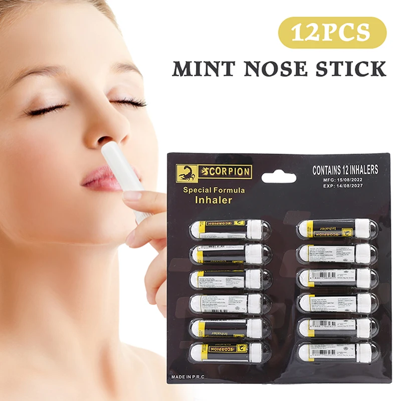 12 Uds. Barra Nasal de menta efecto duradero barra refrescante resistente a la fatiga planta aceite esencial unidad de enfriamiento