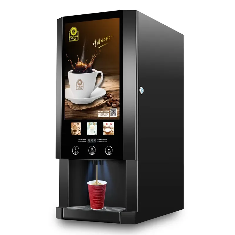 for E30S Automatic Coffee Vending Machine 3 Flavors Hot Ice Instant Commercial Milk Tea Maker Office Shop Self Service