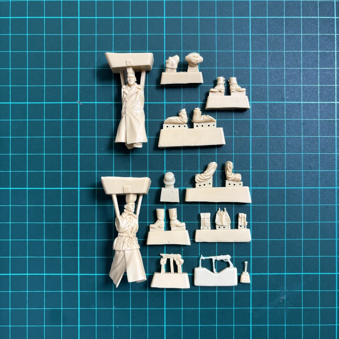 1/35 レジン製未塗装モデルセット、アメリカ将校とドイツ下士官未組立未塗装 GK