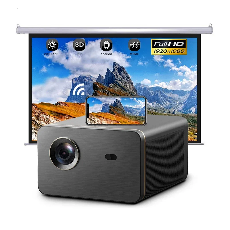 Changhong M4000 Home Theater 2000ANSI Lumen TV Android 9.0 Wifi Smart 3D Projector Cinema Beamer DLP Digital Projector LED 1-5m