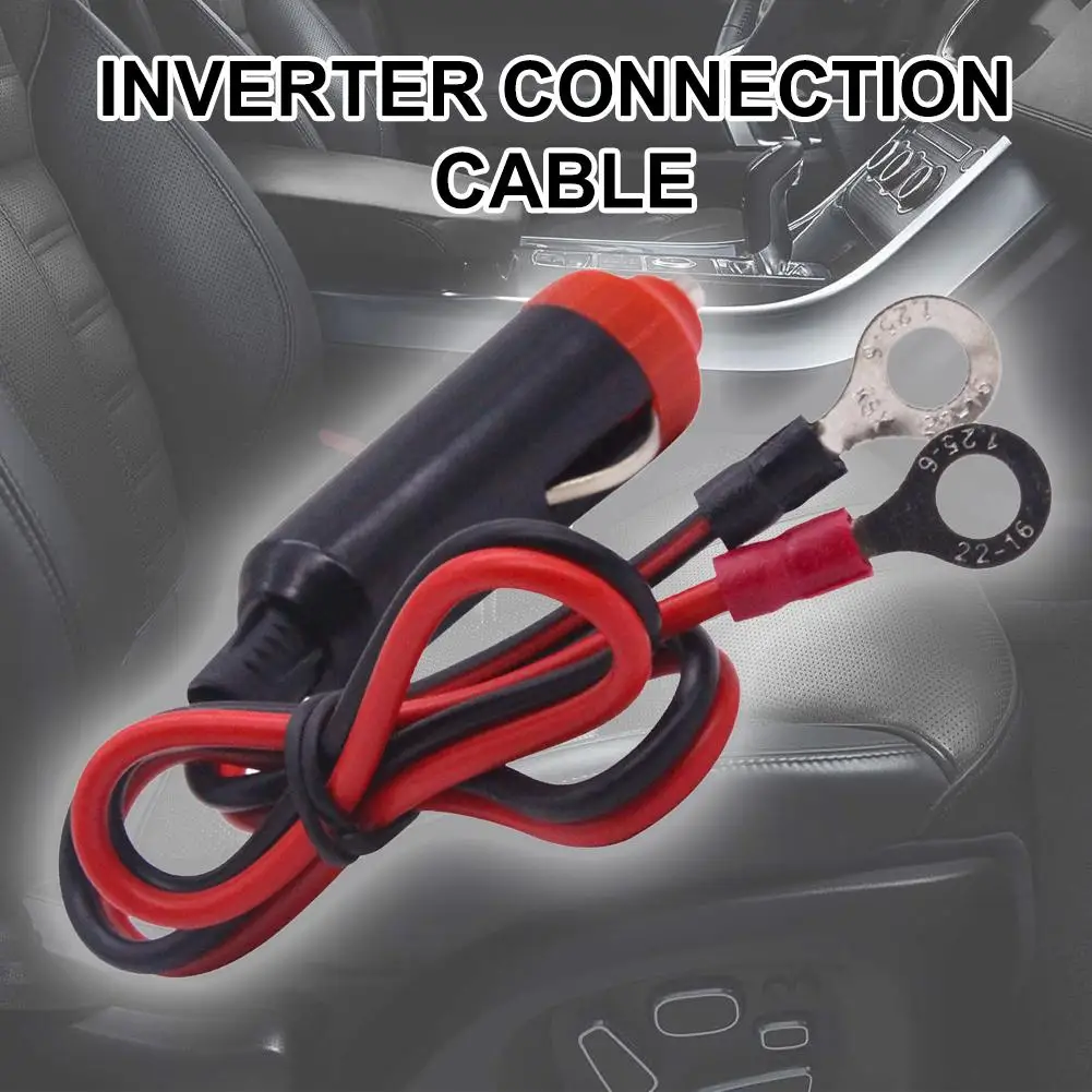 Car Power Supply Inverter Wire 19in Convenient Male Plug 50cm LongCar Cigarette Lighter Plug Cable Socket