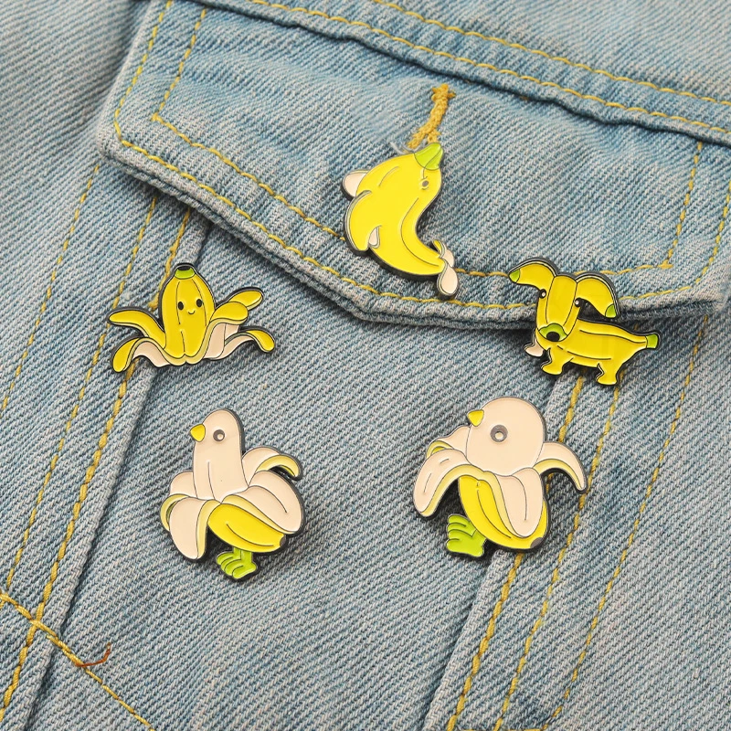 Kiwi Apple Orange Pinseapple Accessories Backpack Pin Lapel Brooch Fruit Pin Avocado Grape Banana Strawberry Watermelon