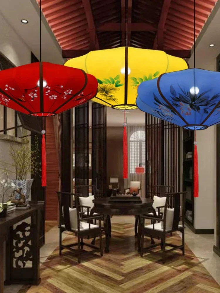 New Classical Chinese Hand-Painted Fabric GD Hotel Restaurant Wedding Antique Lantern