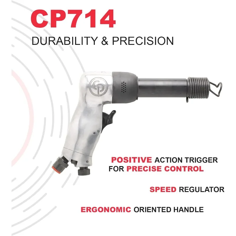 Chicago Pneumatic CP714 - Air Hammer,0.401 Inch (10.2 mm), Round Shank, Pistol Handel, Stroke 3.15 in / 80 mm