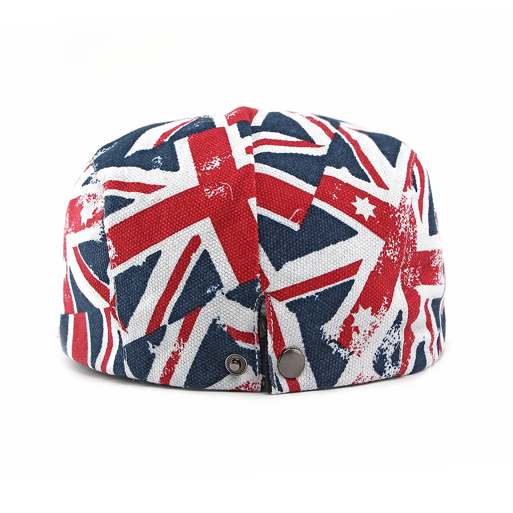 ヴィンテージ英国国旗プリントフラットキャップ ユニセックス - Newsboy Cap Ivy のレビューと価格