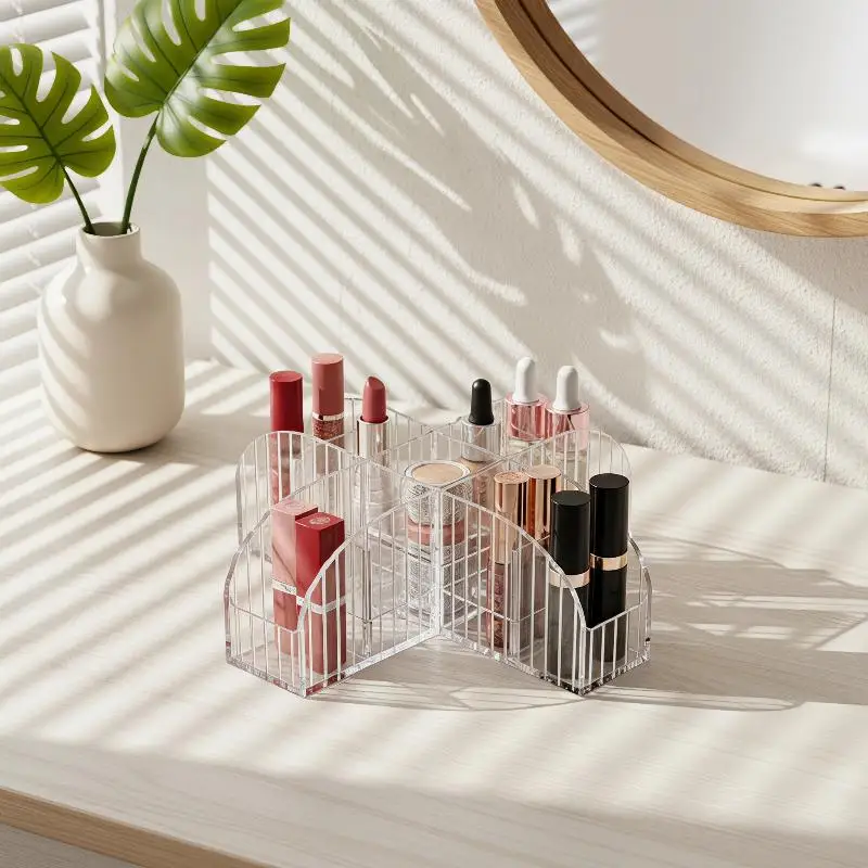 9 Slot Clear Makeup Brush Lipstick Lip Gloss Organizer Perfect Storage Solution For Drawers And Vanities