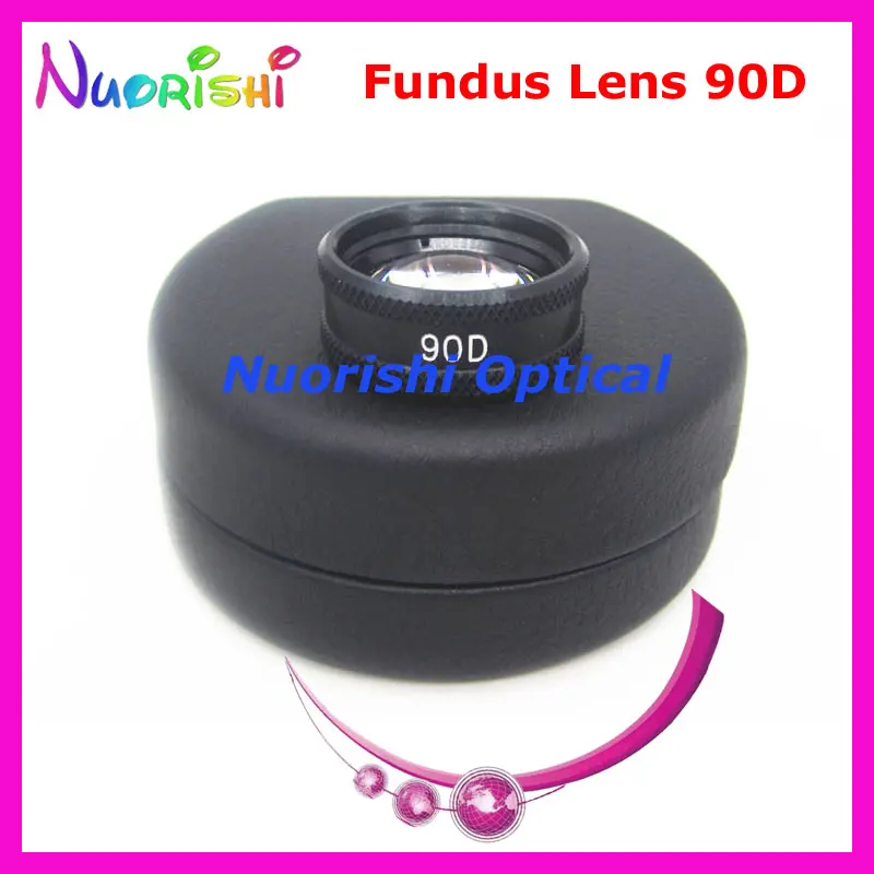 90D-B Ophthalmic Aspheric Retina Fundus Contact Glass Lens Slit Lamp Examination Diagnostic Lens Black Leather Metal Box