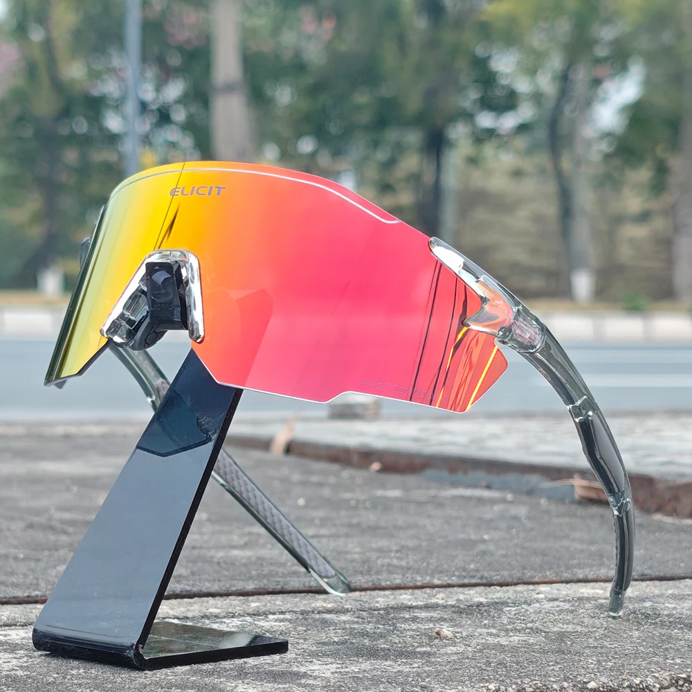 

Фотохромные велосипедные очки ELICIT с защитой от УФ-излучения UV400, ультралегкие, с большой оправой, для MTB и шоссейных велосипедов