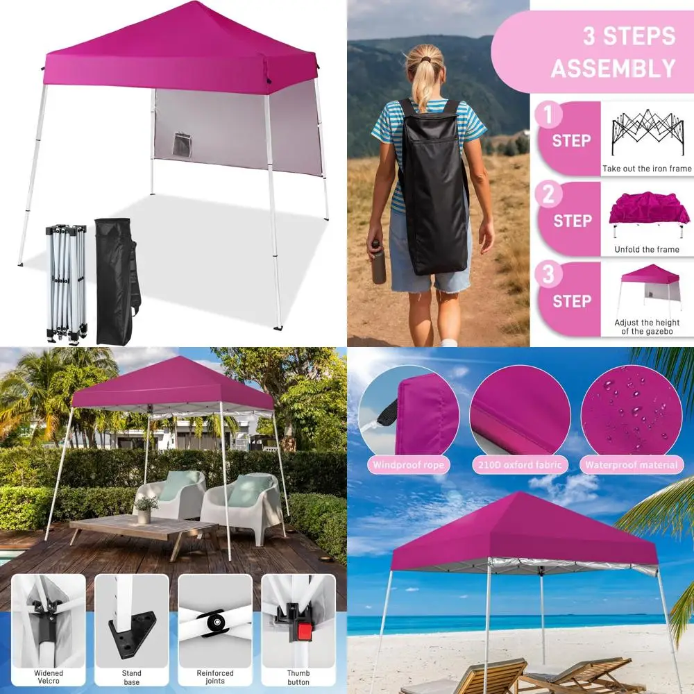 

Waterproof UV-Protected 6x6 Instant Pop Up Canopy Tent with Slanted Legs for Commercial Use, Outdoor Gazebo Shelter