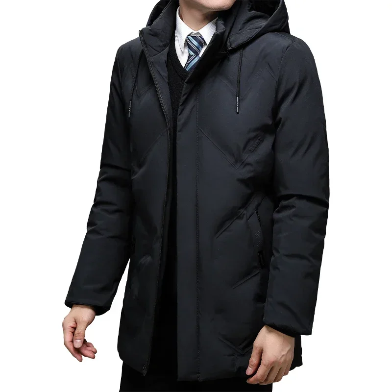 

Thick Standing Collar High Quality Detachable Hooded Jacket Men's Down Jacket Warm Windproof Fashion Cotton-Padded Jacket