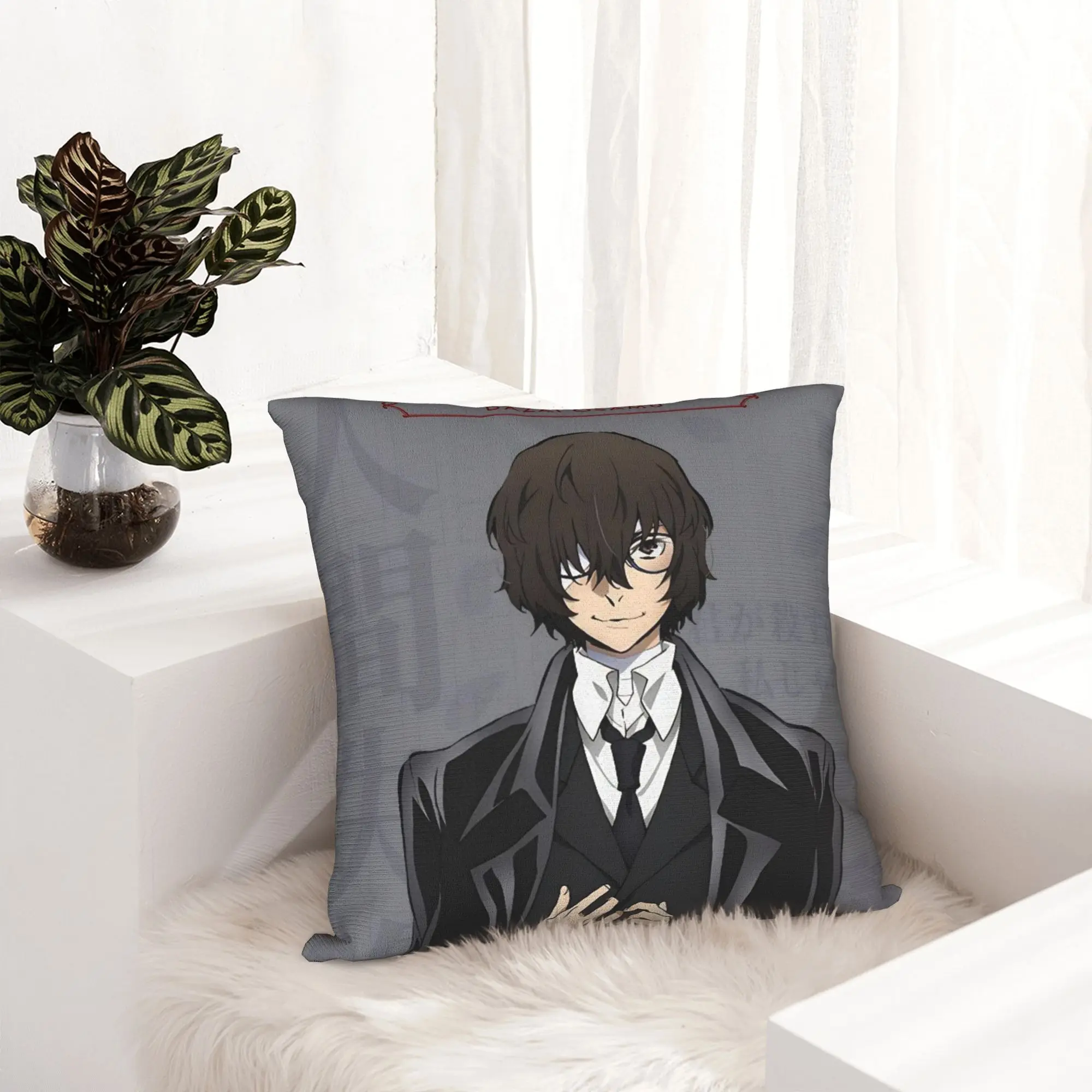 Dazai Bungo Stray Dogs Pillowcase Soft Fabric Cushion Cover Decorative  Throw Pillow Case Cover Home Drop Shipping 45*45cm