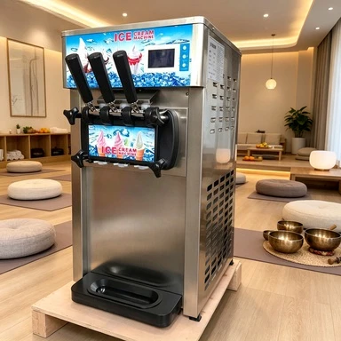 Vertical Ice Cream Machine 28L Smart LCD Commercial Soft Serve Maker Frozen Yogurt Equipment for Ice Cream Store