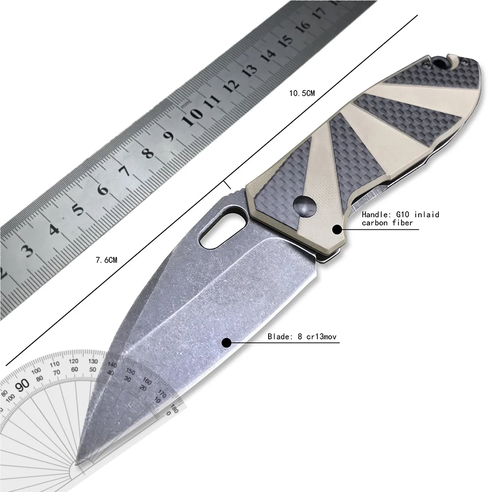 CRKT2440 Folding Knife Convenient Camouflage Hunting Fishing Self Defense G10 Inlaid Carbon Fiber Handle Camping Folding Knife