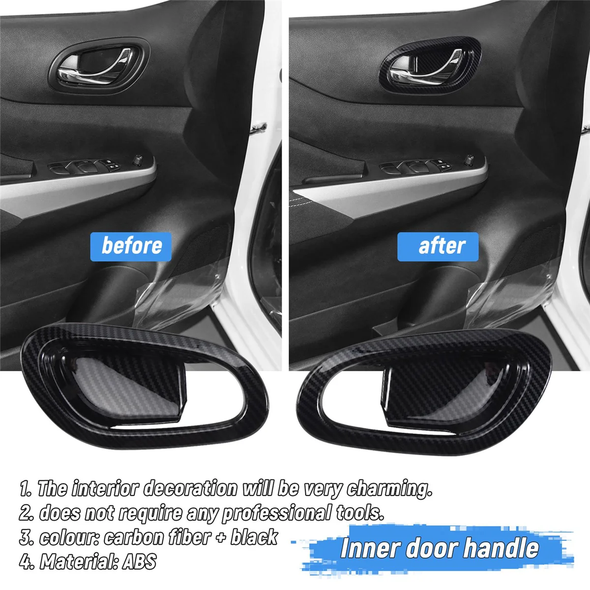 

for Nissan Navara NP300 2016-2021 Carbon Fibre Car Inner Doo New Arrivals Sticker Accessories