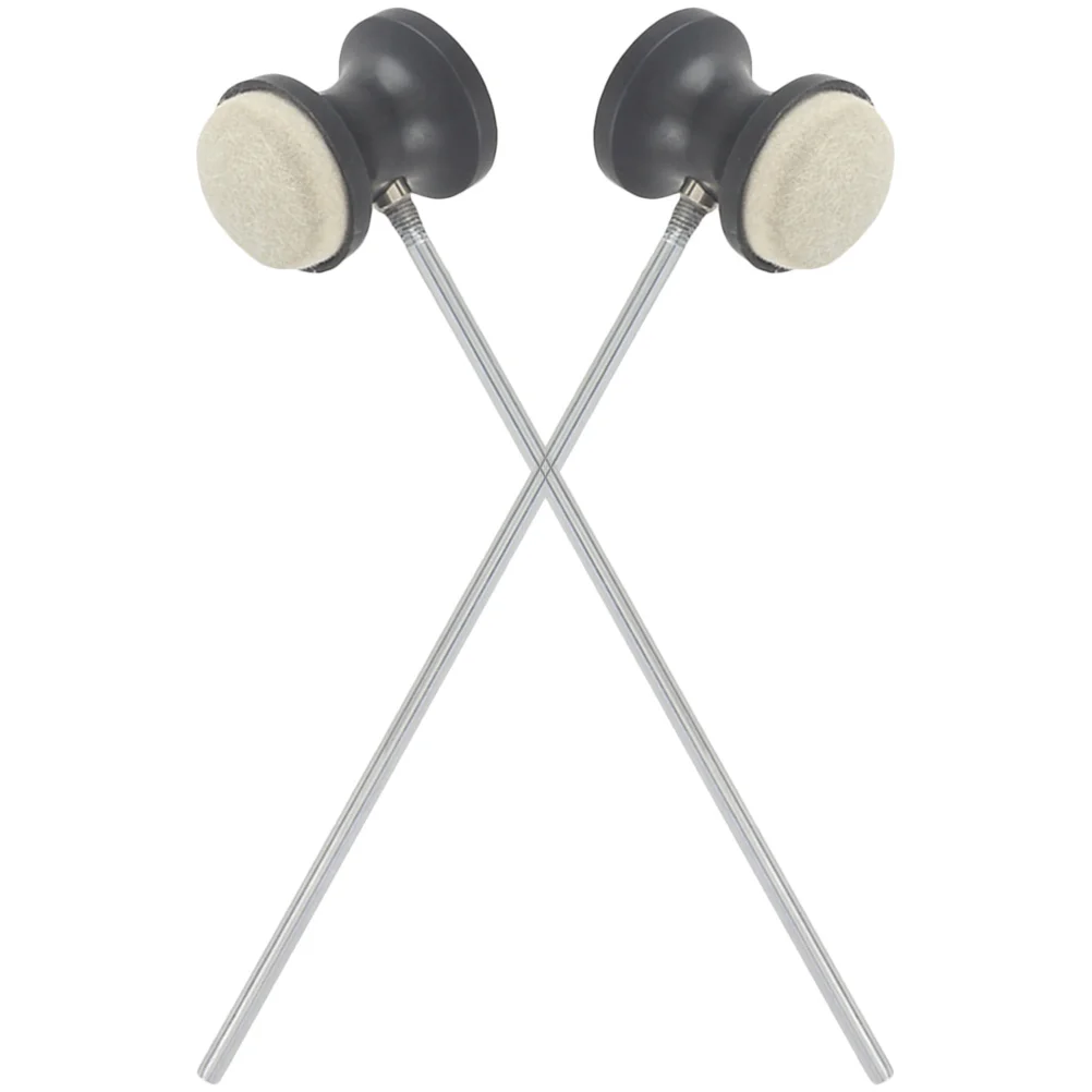 

2 Pcs Felt Drum Hammer Replacement for Bass Drum Pedal Beater Stainless Steel Mallets Percussion Accessories Kick