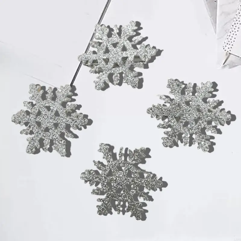 Snowflake Hairpin Christmas Hair Clip Blingbling Elegant Christmas Barrette Bunches Headwear Sweet Balletcore Trend