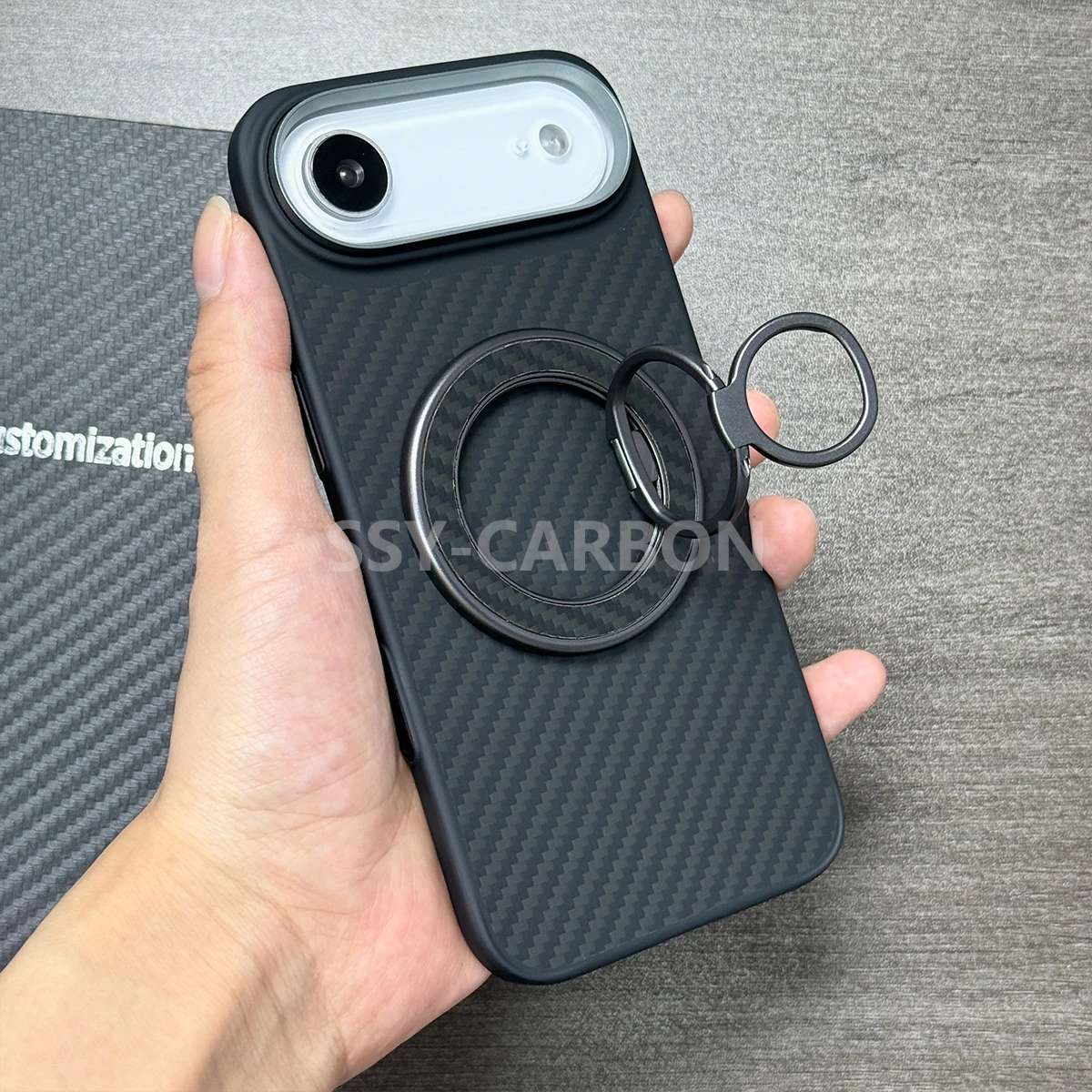 Etui z prawdziwego włókna węglowego do Apple iPhone serii 17 (17/17 Air/17 Pro/17 Pro Max), aramidowe, magnetyczne, z obsługą Magsafe, wytrzymałe, pancerne. — zdjęcie produktu 3