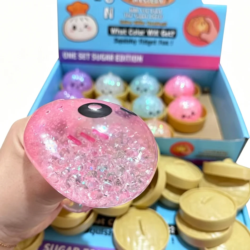 

Glitter Dumpling Squishy with Box Dumplings Sensory Squeeze Toy Squeeze Compression Decompression Toy for Kids Adults