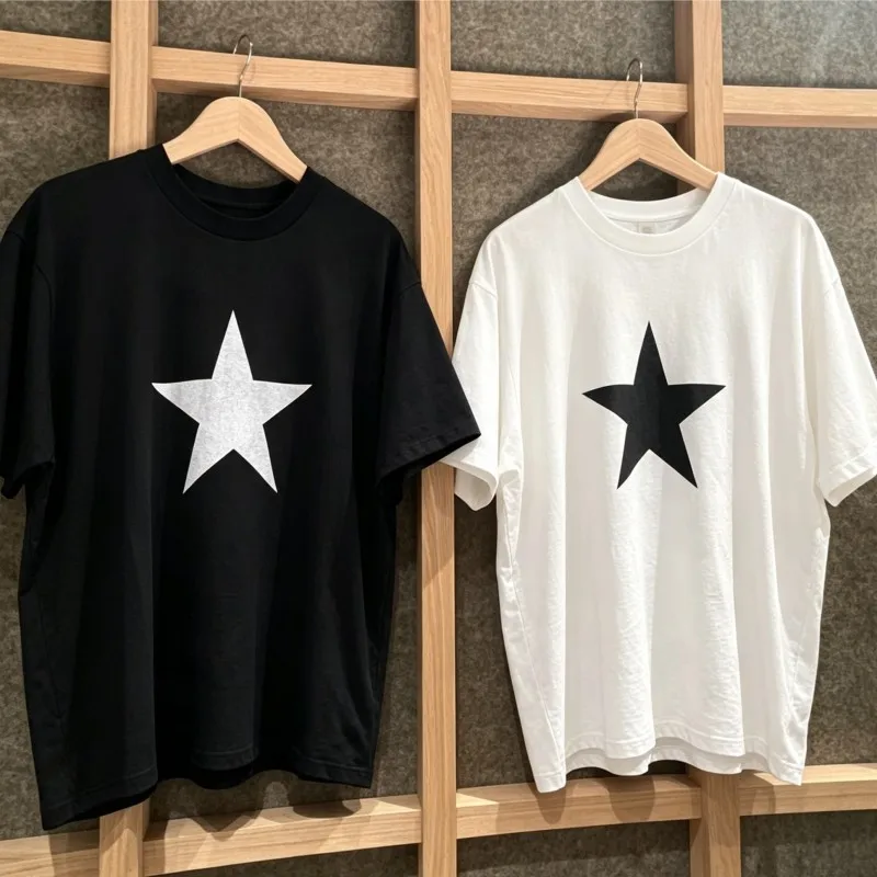 Men Women Breathable Cotton Oversized Kanye Bully Tshirts 07.04 Session Five Star Letter Date Print Round Neck Short Sleeve Tops