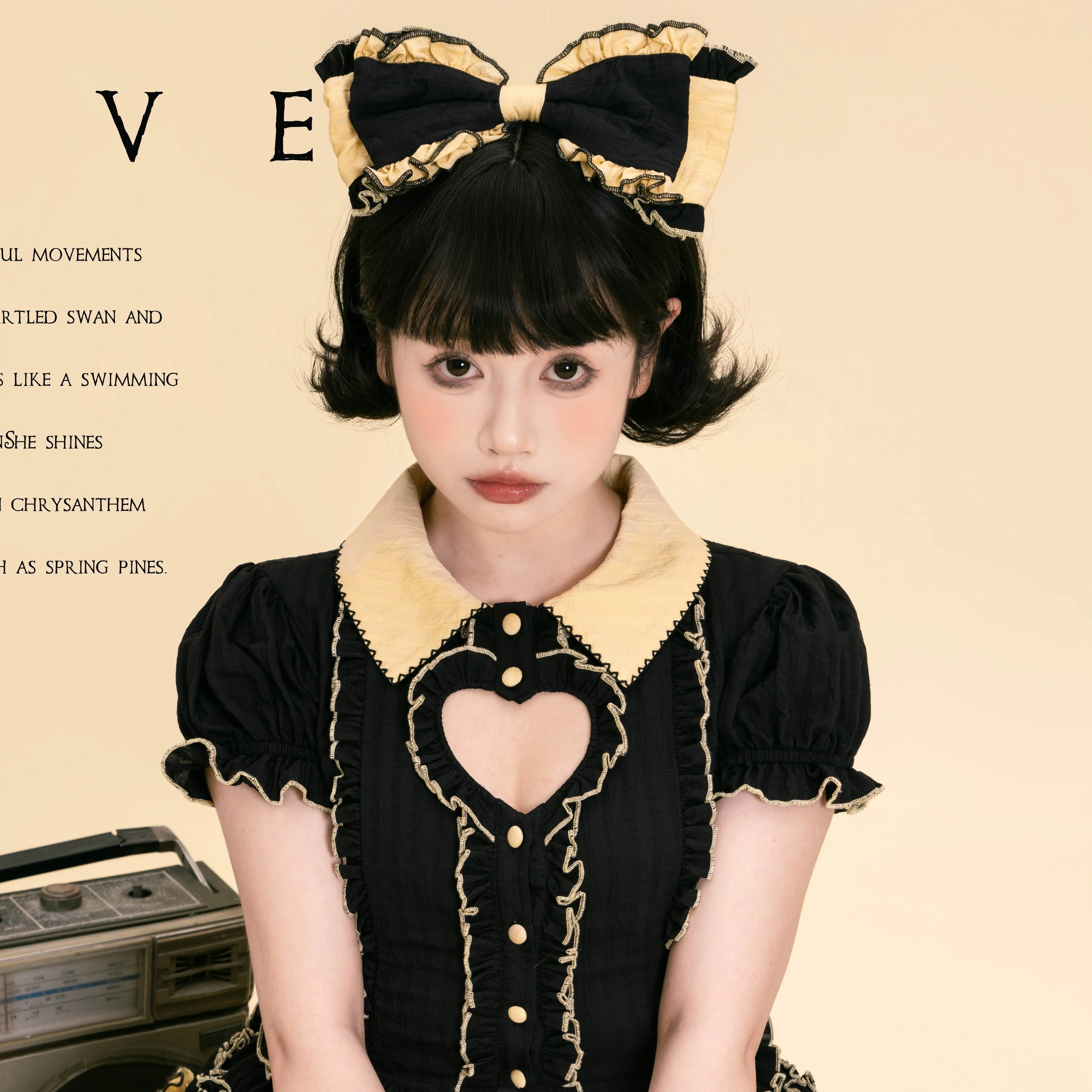 Dark Night Sweetheart Small Bow 2026 New Original Lolita Bow Hair Accessories for Women