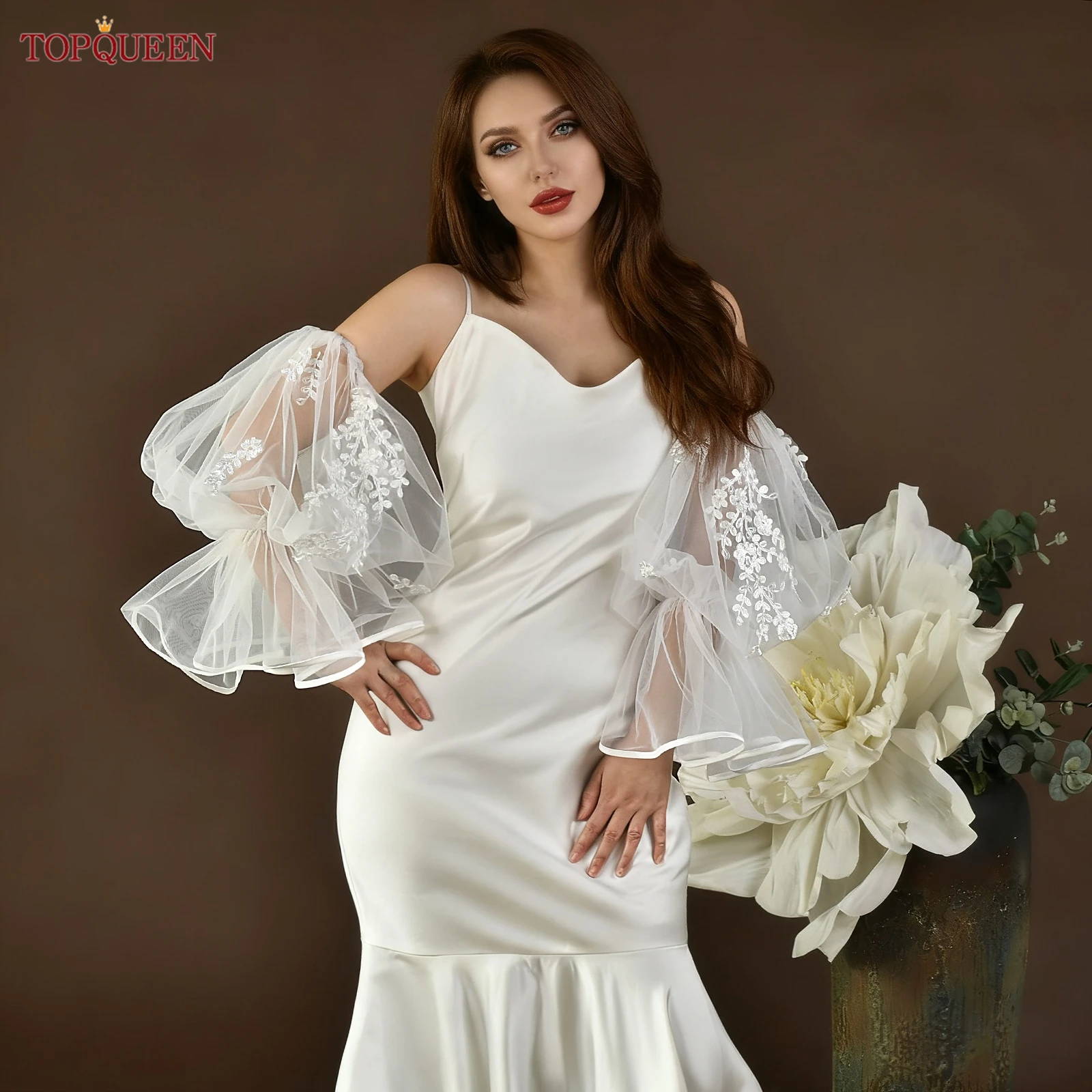 topqueen-レースブライダルグローブ-ランタンスリーブ-サテンリボンエッジ-ウィメンズグローブ-1-ペア-肘丈-ウェディングアクセサリー-mm45